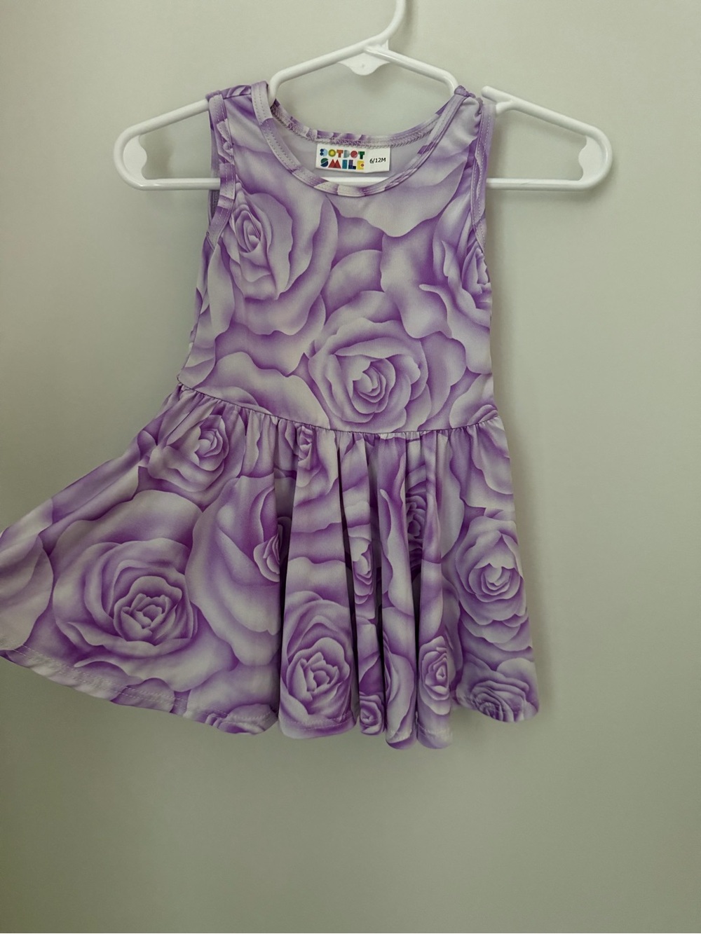 Dot Dot Smile Purple Rose Print Tank Top Dress
